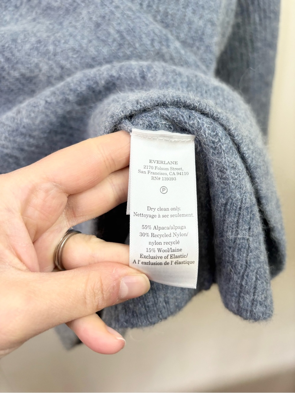 Everlane the cocoon alpaca heather sage blue size XS new - Picture 7 of 9